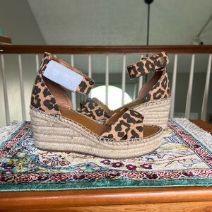 Franco Sarto Brown Espadrille Wedge Sandals